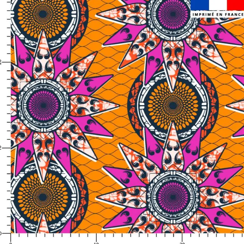 Wax abstrait harmonieux rose et orange - Fond orange