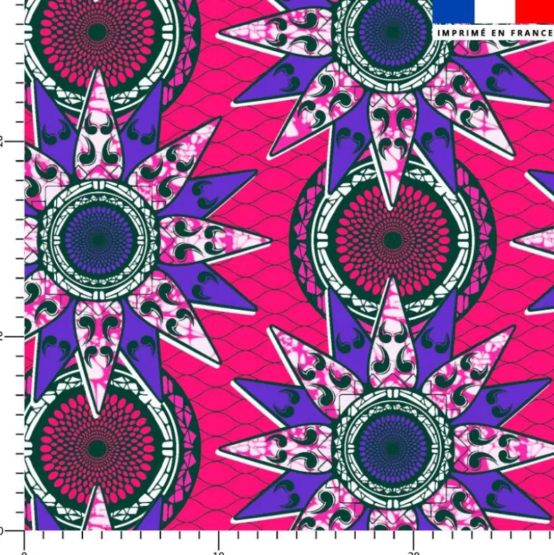 Wax abstrait harmonieux violet et rose - Fond rose