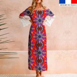 Wax abstrait harmonieux violet et rouge - Fond rouge