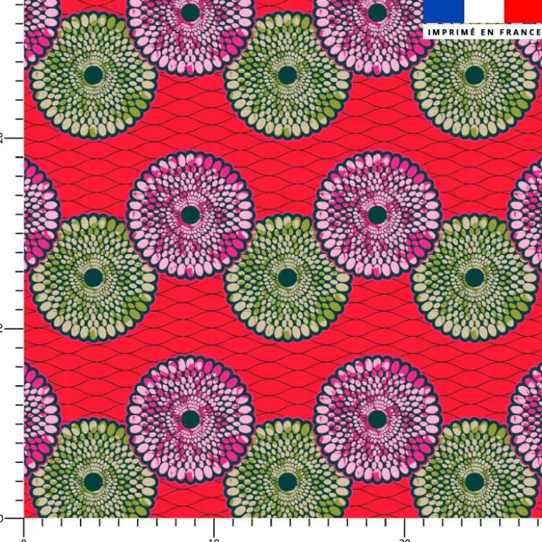 Wax disques violets et verts - Fond rose fuchsia