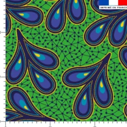 Wax feuille bleu - Fond vert
