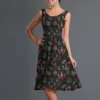 Wax feuilles tropicales multicolores - Fond noir