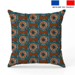 Wax fleur abstraite et spirale orange et bleue - Fond noir