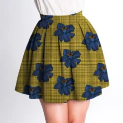 Wax fleur bleue - Fond jaune