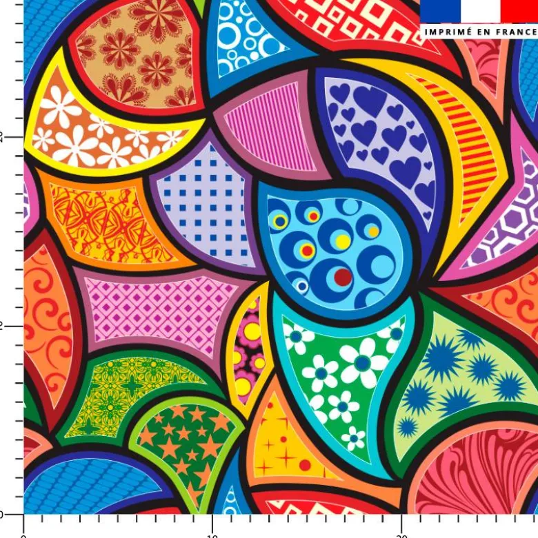 Wax forme multicolore - Fond multicolore