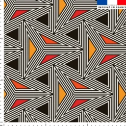 Wax géométrique triangle rouge et jaune - Fond noir