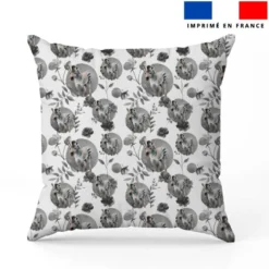 Zèbre fleurs et arrondis aquarelle - Fond blanc