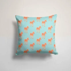 Zèbre orange - Fond bleu clair