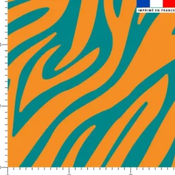 Zébrure bleu canard - Fond orange