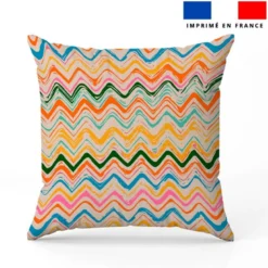 Ziz-zag multicolore - Fond écru